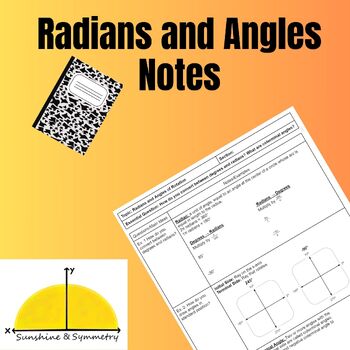 Preview of Radians and Conterminal Angle Notes