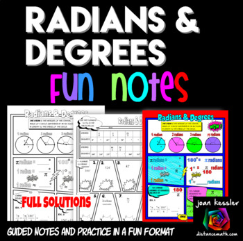 Preview of Radians and Degrees Unit Circle FUN Notes Doodle Pages