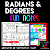 Radians and Degrees Unit Circle FUN Notes Doodle Pages