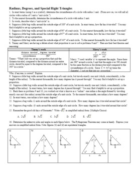 Preview of Radians and Degrees with Answer Key and Review (Editable)