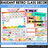 Radiant Retro Calendar Set Classroom Decor Groovy Decorations