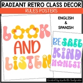 Radiant Retro Classroom Rules Posters Decor Groovy Decorations