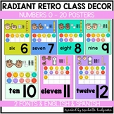 Radiant Retro Numbers 0-20 Posters Classroom Decor Groovy 