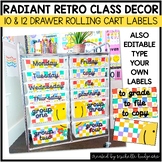 Radiant Retro Rolling Cart Labels Classroom Decor Groovy D
