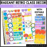 Radiant Retro Schedule Cards Classroom Decor Groovy Decorations