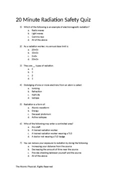 Radiographic Review Quiz: Radiation Protection Questions! Trivia - Trivia &  Questions