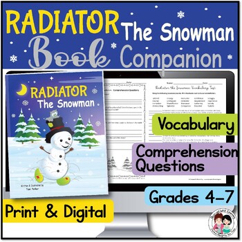 Preview of Radiator the Snowman Book Companion, Snowman Glyph, SEL, Theme, Vocabulary