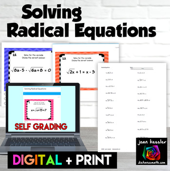 Preview of Radical Equations Digital plus Print