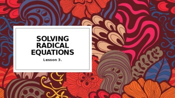 Preview of Radical Equations