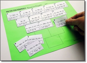 Multiplying Binomials Pyramid Sum Puzzle by All Things Algebra | TpT