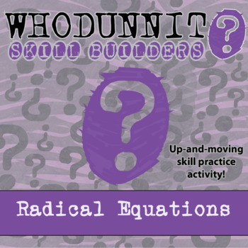 Preview of Radical Equations Whodunnit Activity - Printable & Digital Game Options