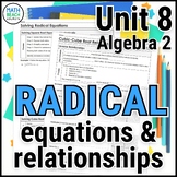Radical Equations and Relationships - Unit 8 - Texas Algeb
