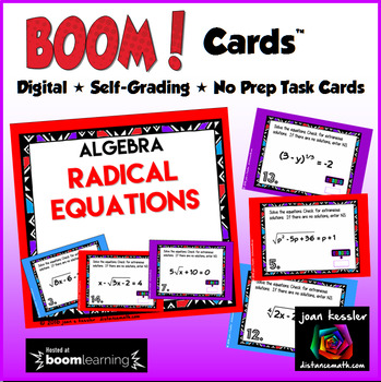 Preview of Radical Equations with BOOM Cards