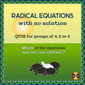 Preview of Radical Equations with No Solution - Group Activity