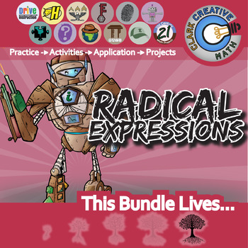 Preview of Radical Expressions Unit Bundle - Algebra 2 - Distance Learning Compatible