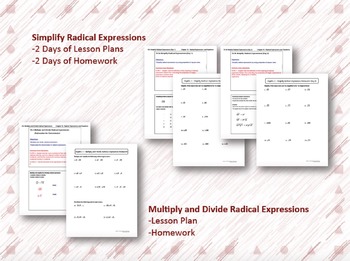 Radical Expressions and Equations Lesson Plan Bundle by Ashley Spencer