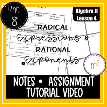 Preview of Radical Expressions and Rational Exponents (Algebra 2)