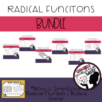 Preview of Radical Functions: All things Radicals Bundle PLUS Board Game