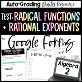 Radical Functions and Rational Exponents TEST - Algebra 2 