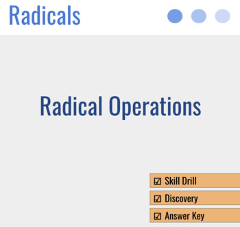 Preview of Radical Operations (Adding, Subtracting, Multiplying)