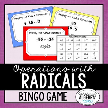 Preview of Radical Operations | Bingo Game