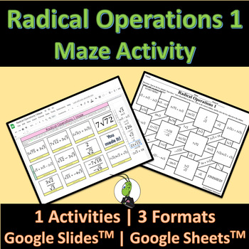 Preview of Radical Operations Maze Activity | Google and Printable | Digital 