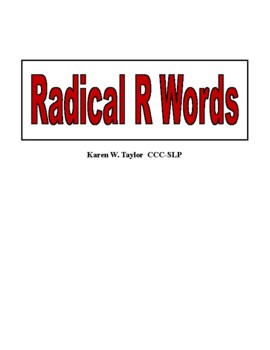 Preview of Radical R Words, Speech Therapy for R Articulation, speech practice /r/