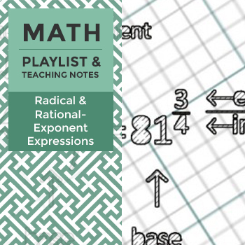 Preview of Radical and Rational-Exponent Expressions - Playlist and Teaching Notes