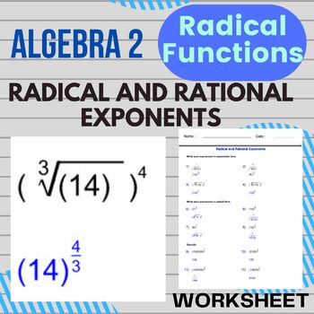 Preview of Radical and Rational Exponents - Algebra 2 - Radical Functions