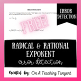 Radical and Rational Exponents Error Detection