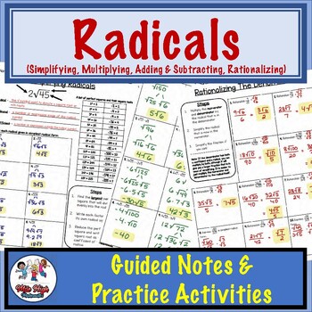 Preview of Radicals Activity Worksheets (Simplify, Multiply, Add/Subtract, Rationalizing)