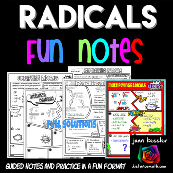 Preview of Simplifying Radicals FUN Notes Doodle Pages