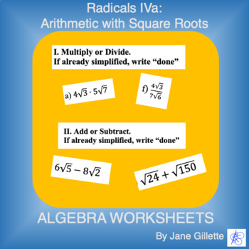 Preview of Radicals IVa: Arithmetic with Square Roots