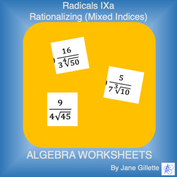 Preview of Radicals IXa - Rationalizing (Mixed Indices)