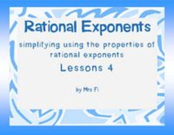 Preview of Radicals Lesson 4 Rational Exponents (notes)