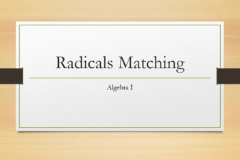 Preview of Radicals Matching Cards