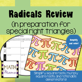 Radicals Review (in prep. for special right triangles) Cal