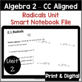 Radicals Unit - Algebra 2 (Editable Smart Notebook) CC Aligned