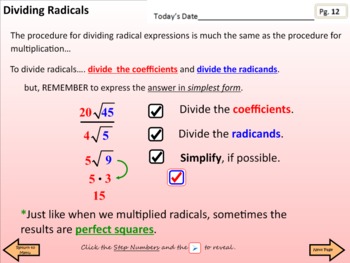 Preview of Radicals Unit (Lessons 11 - 14) Smart Board Teaching Assistant