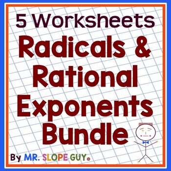 Preview of Radicals and Rational Exponents Worksheets Bundle