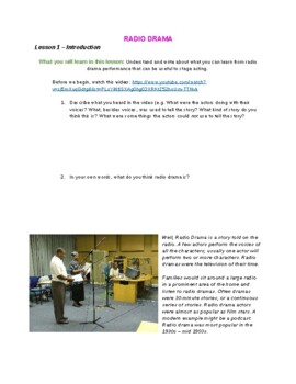 Preview of Radio Drama Lessons (Year 7 and Year 8 - Stage 4)