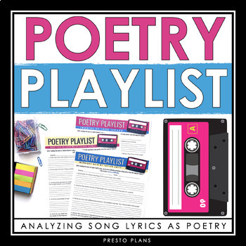 Preview of Poetry Song Analysis Assignments - Analyzing Music Song Lyrics as Poetry