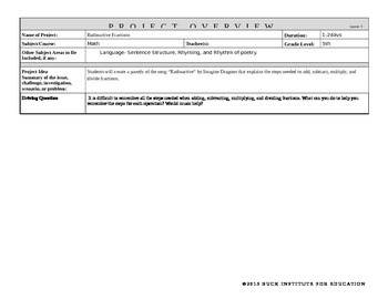 Preview of Radioactive Fractions-Project Based Learning