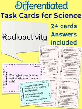 Preview of Radioactivity Task Cards