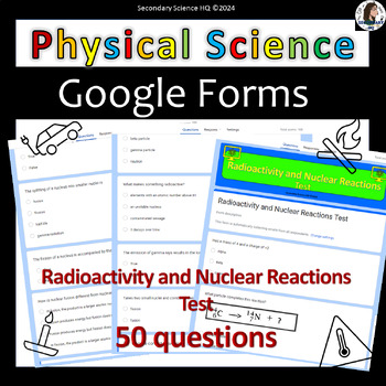 Preview of Radioactivity and Nuclear Reactions Study Guide| Google Form | Physical Science