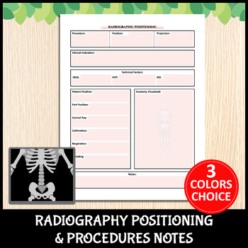 Preview of Radiography Students Positioning and Procedures Note-Taking Guide Template