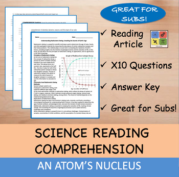 Preview of Radiometric Dating - Reading Passage and x 10 Questions (EDITABLE)