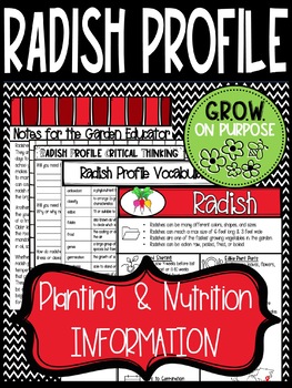 Preview of Radish Planting & Nutrition School Garden Critical Thinking Guide
