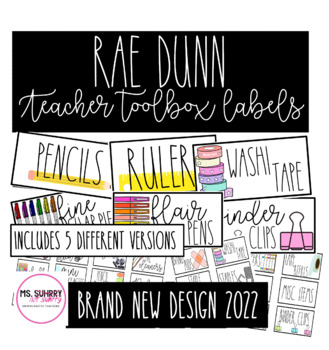 Preview of Rae Dunn Farmhouse Teacher Toolbox Labels