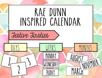 Rae Dunn Inspired Calendar by Festivie Firsties TpT